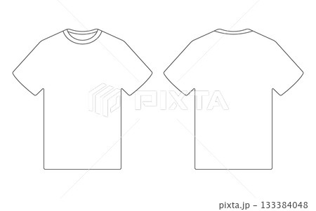 Tシャツの線画のベクターイラスト 133384048