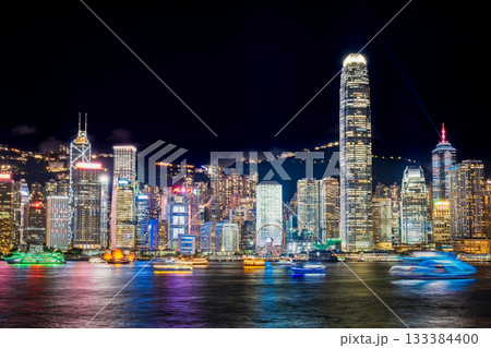 香港 夜のビクトリアハーバー 中環(セントラル)エリア 香港 夜のビクトリアハーバー 中環(セントラル)エリア 133384400
