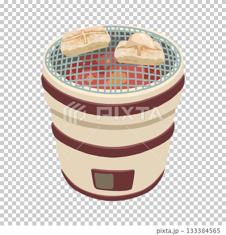 七輪で焼かれている餅のイラスト 133384565