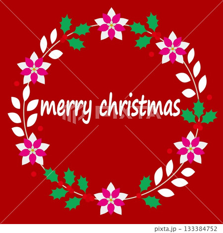 メリークリスマス　merry christmas　クリスマスリース 133384752