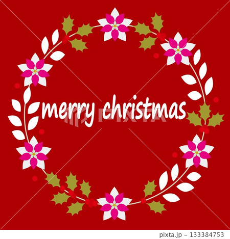 メリークリスマス　merry christmas　クリスマスリース 133384753