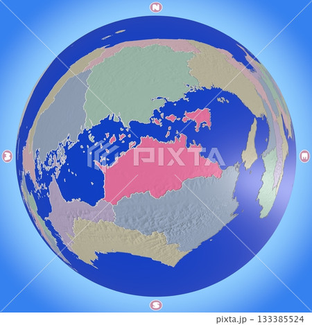 都道府県を色分けした、香川県のプラネット風地図 都道府県を色分けした、香川県のプラネット風地図 133385524