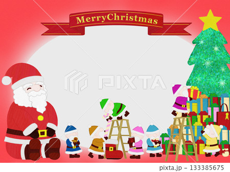 サンタクロースと七人の小人のクリスマスフレーム サンタクロースと七人の小人のクリスマスフレーム 133385675