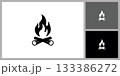 Campfire Silhouette Icon for Camping 133386272