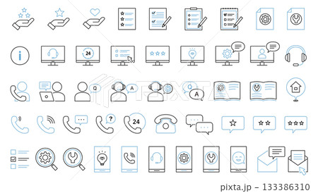 お問い合わせ　カスタマーセンター　アイコン　ベクター　電話　メール　素材　イメージイラスト　ビジネス 133386310