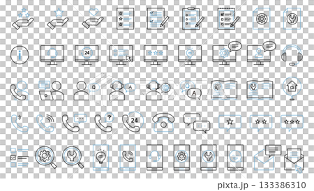 Inquiry Customer Center Icon Vector Telephone Email Material Image Illustration Business 133386310