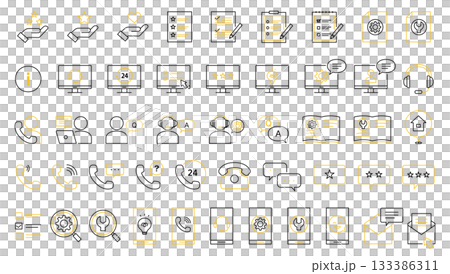 Inquiry Customer Center Icon Vector Telephone Email Material Image Illustration Business 133386311