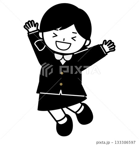 大喜びで跳ねる女の子 大喜びで跳ねる女の子 133386597