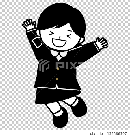 大喜びで跳ねる女の子 大喜びで跳ねる女の子 133386597