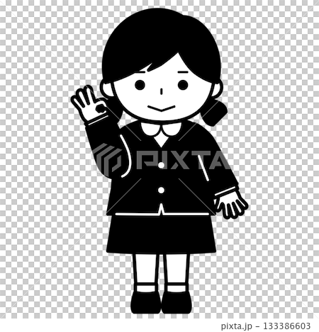 Girl giving an OK sign 133386603