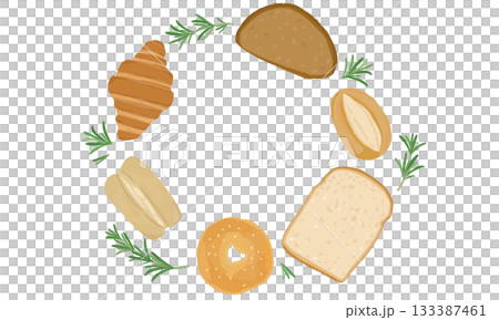 Various bread circular frame wreath Various bread circular frame wreath 133387461