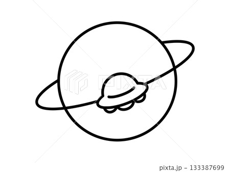 惑星の周りを宇宙船が偵察しているアイコン 133387699