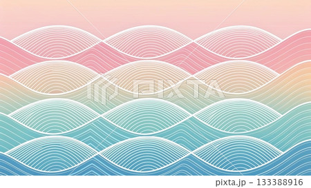 Aesthetic Wavy Lines Background 133388916