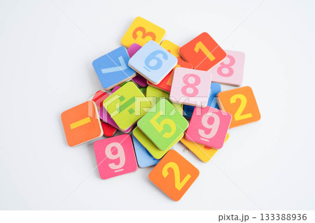 Number wood block cubes for learning Mathematic, education math. Number wood block cubes for learning Mathematic, education math. 133388936