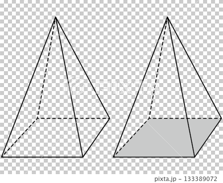 Square pyramid (solid shape/geometry teaching material) 133389072