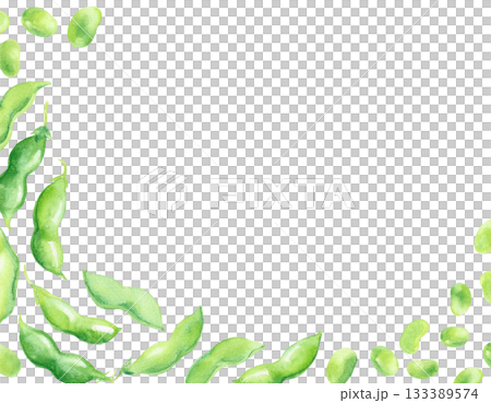 水彩風格毛豆畫框材質 133389574