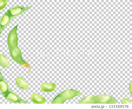 水彩風格毛豆畫框材質 133389576