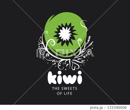 Creative vector kiwi fruit logo 133390006