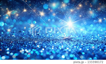 Blue glitter bokeh background sparkling lights background 133390172