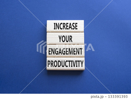 Productivity symbol. Wooden blocks with words Increase your Engagement Productivity. Beautiful deep blue background. Business concept. Copy space. Productivity symbol. Wooden blocks with words Increase your Engagement Productivity. Beautiful deep blue background. Business concept. Copy space. 133391393