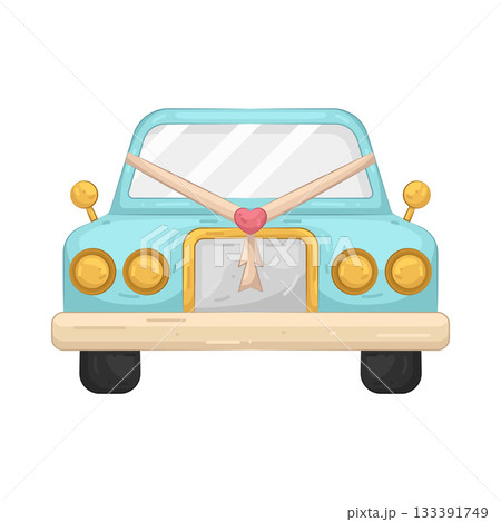Illustration of wedding car 133391749