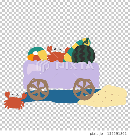 季節のキッズワゴンコレクション　夏のマリンワゴン（ビビッド） 133391861