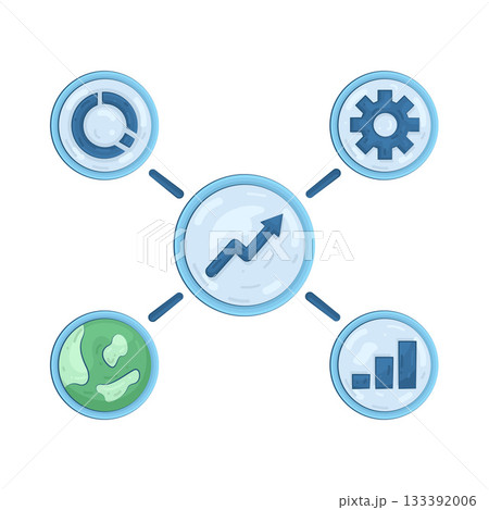 Illustration of marketing connection Illustration of marketing connection 133392006