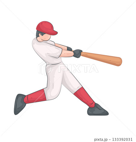 Illustration of baseball player 133392031