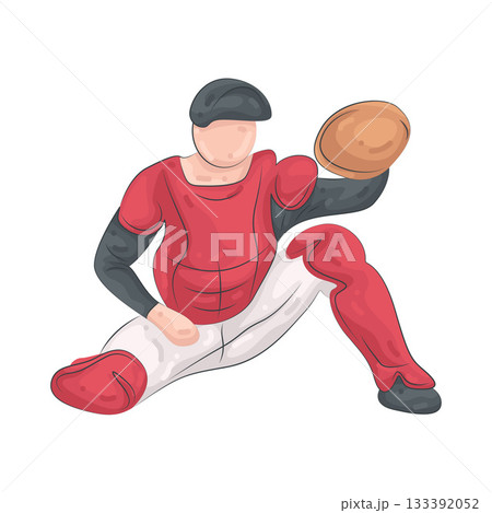 Illustration of baseball player Illustration of baseball player 133392052