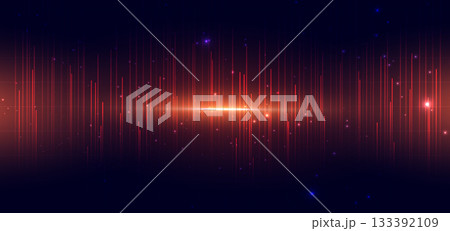 Technology futuristic vertical lines network connection speed orange on dark background. 133392109