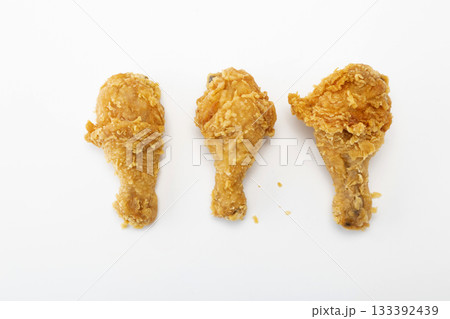 Fried Chicken Leg. Crispy Fried Chicken. Isolated on white. 133392439