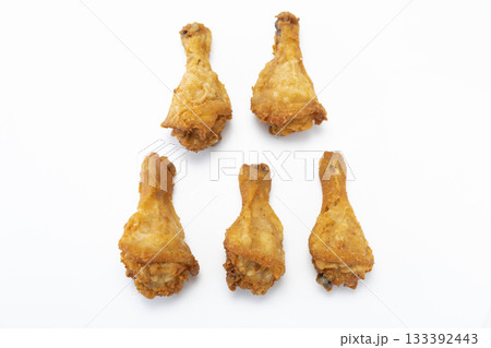 Fried Chicken Leg. Crispy Fried Chicken. Isolated on white. Fried Chicken Leg. Crispy Fried Chicken. Isolated on white. 133392443