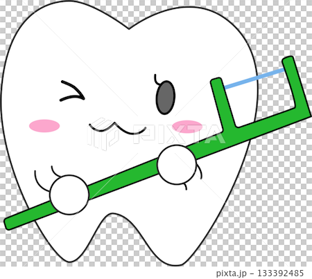 牙齒圖案（牙線） 133392485