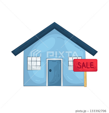 Illustration of house for sale  133392706