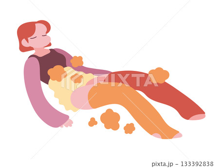 暖まって安眠する女の子 温活女子 リラックス 133392838