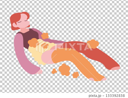 Warm and restful girl relaxing 133392838