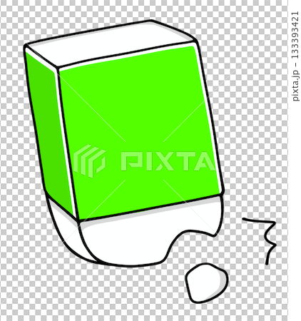 ゆるめシンプルな折れた消しゴム　ベタ塗り 133393421