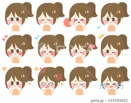 ポニーテールの女の子（セット01） 133393602
