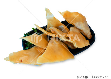 Top view of Crisp Prawn Wonton, focus selective 133393732