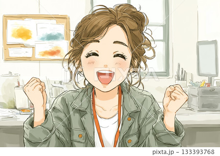 美優シリーズ：介護士資格試験に合格して喜ぶ 133393768