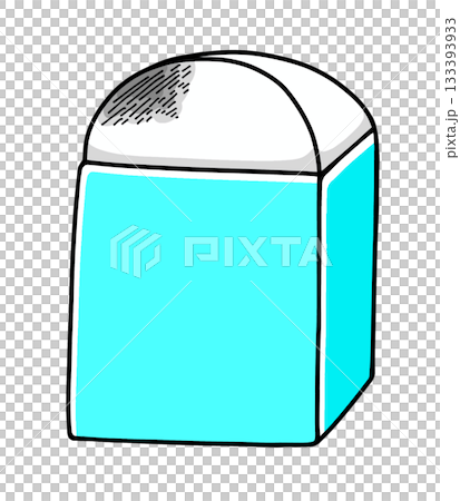 ゆるめシンプルな汚れた消しゴム　ベタ塗り 133393933