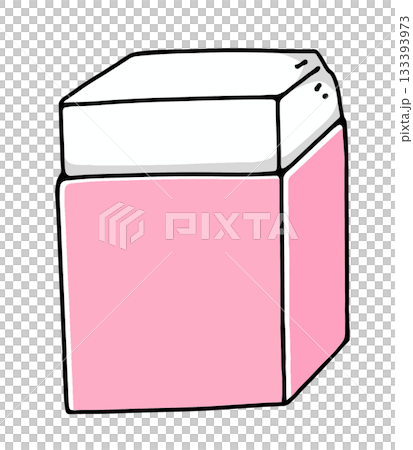 A loose, simple eraser with a missing part - solid color 133393973