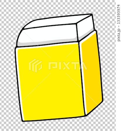 ゆるめシンプルな角が丸くなった消しゴム　ベタ塗り 133393974