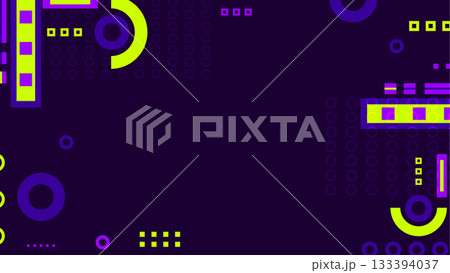 Abstract Geometric Background Neon Purple Green Scanline Tech Vector Illustration Design Modern Art 133394037