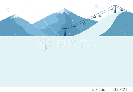雪降るスキー場の冬景色 133394212