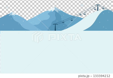 雪降るスキー場の冬景色 133394212