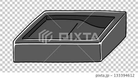 ゆるめシンプルな硯　ベタ塗り 133394612