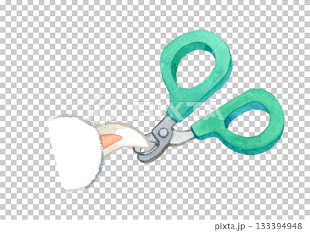 貓指甲鉗 - 手繪水彩插圖 133394948