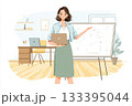 プレゼンをする女性のイラスト2 133395044