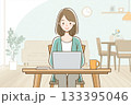在宅ワーク中の30代日本人女性1 133395046